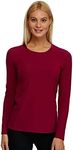 Felina Women's Key Item Long Sleeve Crew Neck Tee Sleepwear, Beet red, L