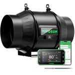 VIVOSUN Inline Duct Fan 150 mm Quiet Extractor Fan 693 m³/h with EC Motor and GrowHub E42A WLAN Controller AeroZesh T6 Fan for Grow Tents and Hydroponics