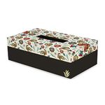 BRAHMA DESIGN Tissue Box Holder | Aradhana Design with Black Border | Size 9" x 5" x 2.75" Tissue Box Holder for Car and Home | Refillable Car Tissue Box Cover