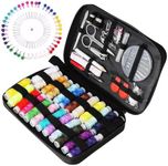 TUXWANG Premium Portable Sewing Kit - With 130 Piece Sewing Accessories and Carry Case - Includes Assorted Needles and 24 Reels of Thread