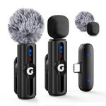 GRENARO Mic for YouTube Wireless, 3-Level Adjustable Noise Reduction Mic Wireless, Wireless Microphone for Youtubers with LED Indicator Light (Dual Channel Type-C Port Version)