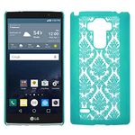 LG G Stylo (Sprint, MetroPCS, Boost Mobile) Case, Ultra Thin Vintage Damask Hard Case - Teal (TEAL VINTAGE LACE)