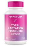 Pink Stork Total Lactation Probiotic: Nursing Probiotic for Women + 10 Billion CFU for Immune Health + Digestion + Gut Health + Breastfeeding + Colic Relief for Newborns, Women-Owned, 30 Capsules