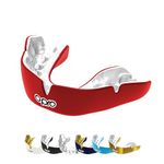 OPRO Instant Custom-Fit Mouth Guard – Dentist-Grade Protection & Comfort – Moldable Sports Mouthpiece for Boxing, Wrestling, MMA & UFC – Impact-Resistant Gum Shield with Case (Red/White, Youth)