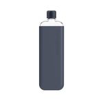 memobottle Slim (Midnight Blue) Bundle - 450ml - Bottle, Silicone Sleeve and Lid | Slim, Slim and Flat Water Bottle for Bags and Laptops | BPA Free Tritan