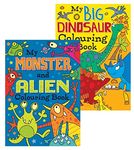 Squiggle - Boys A4 My Monster/Alien & Big Dinosaur Colouring Books - Set of 2