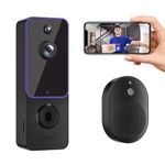 guggre Wireless Video Doorbell & Indoor Ring Chime, Enhanced Security with AI Human Detection, 2-Way Audio, HD Night Vision, AES-128 Cloud Storage, Real-Time Alerts, Smart Home Protection