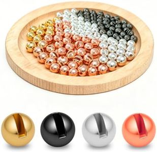Avaluri 200pcs Fly Tying Tungsten Beads Slotted Nymph Head Ball 13 Sizes & 4 Colors Fly Tying Materials Available Precision Slotted Design for Nymphs, Wooly Buggers(4.0mm, 4 Colors)