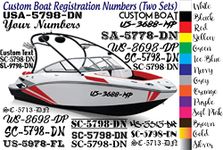 Boat Registration Numbers - 2 Pack - Custom State Registration Stickers - Vinyl Boat Decal Graphics Pair Registration Numbers