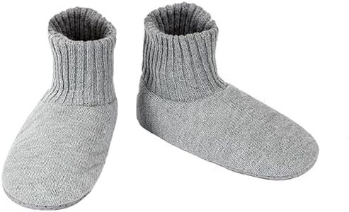 Panda Bros Slipper Socks Soft Cozy Thick House Indoor Boot Sock Shoes with Anti-Skid Bottom Soles for Men's, Smoke Gray, 7-9.5