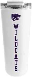 Decorvo Officially Licensed Collegiate Stainless Steel Tumbler - Double Walled Insulated Travel Tumbler - 24 oz (Kansas St White)