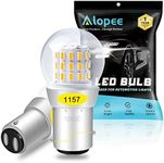 Alopee 12V-15V DC Bright 1157 LED Bulb Amber Yellow 1157 Bulb 2357 Led Bulb 2057 Led Bulb 7528 BAY15D 33SMD 2835Chip Replacement for LED Turn Signal Bulb, Blinker Bulbs, Pack of 2