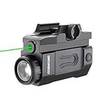 COSMOING Green Laser Sight Gun Light Combo, 800 Lumens Tactical Flashlight USB Rechargeable with Strobe Function for Pistol Handgun Rifles with Picatinny Rail Mount