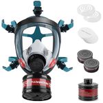 Full Face Organic Vapor, Chemical, & Particulate Respirator - Gas Masks Survival Nuclear and Chemical with 40mm Activated Carbon Filter - 1 Year Manufacturer Warranty