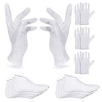 4 Pairs Moisturising Gloves and 4 Pairs Socks Nabance Moisturising Cotton Gloves Moisture Socks White Hand Gloves for Dry Hands Skin Care and Foot Spa(8 pairs/16pcs)