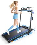 3.0HP Treadmill with Handle and 2%-7%-12% Incline, 6 in 1 Walking Pad Folding Treadmills for Home Foldable with 1-12KM/H, RGB Lights,LED Display,Magnetic Remote&APP Control