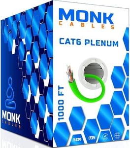 MONK CABLES | CAT6 Plenum Cable 1000ft | UTP, 23AWG, 550MHz | DSX-8000 Certified | Most Certified Cable of The Whole Market (Green)