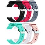 20mm Silicone Bands Compatible with Garmin Vivoactive 3/Venu/Venu Sq/Fenix 7S 6S 5S/Forerunner 45 45s 55 158 245 645 Wristband Lightweight Breathable Sport Straps for Samsung Galaxy Watch 6 5 5 Pro 4/Amazfit GTS 2