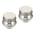 PATIKIL 2" x 2" Palette Cups, 2 Pack Paint Pot Container Cup with Lid and Clip Stainless Steel for Oil Painting, Silver