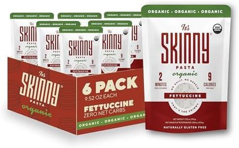 It's Skinny Organic Fettuccine Pasta - Pre-Cooked Konjac Pasta Noodles, Low Carb & Low Calorie High Fiber, Sugar Free & Gluten Free Vegan Pasta, Keto & Paleo-Friendly (6-pack)