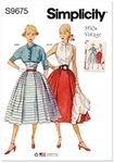 Simplicity Misses' 1950's Vintage Skirt, Blouse and Jacket Sewing Pattern Kit, Code S9699, Sizes 16-18-20-22-24, Multicolor