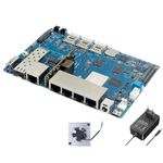 Banana Pi BPI-R4 WiFi 7 Router Development Board with MediaTek MT7988A Chip, 4GB RAM and 8G eMMC onboard, 2x 10Gbe SFP Slot, 4x Gbe Network Connection (POE Version (with POE))