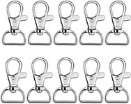 Dotpot Metal Lobster Claw Clasps - Wide 3/4 Inch D Ring - 360 Swivel Trigger Snap Hooks by Specialist ID (Silver) (Pack of 15)