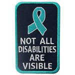 Not All Disabilities are Visible Vests/Harnesses Service Dog Emblem Embroidered Fastener Hook & Loop Patch