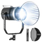 GVM LED Video Light with Softbox &Tripod Kit, 200W Bi-Color Spotlight Wireless APP Control, 93000lux/0.5m Continuous Output Lighting for Photography Studio Video Recording Film Shooting