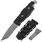 GEAR AID Kotu Tanto Fixed Blade Knife with Sheath, Black, 3” Blade