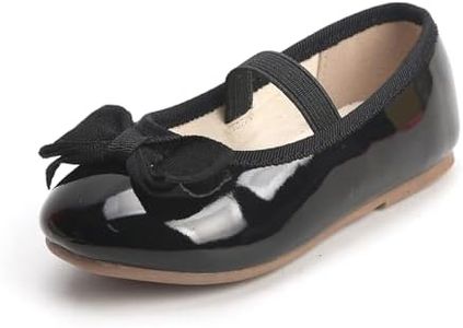 THEE BRON Toddler/Little Girl Black Mary Jane Flats Princess Dress Shoes(G02 Little Kid,Black/13M)