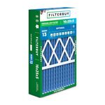 Filterbuy 16x25x5 Air Filter MERV 13 Optimal Defense (1-Pack), Pleated HVAC AC Furnace Air Filters for Honeywell FC100A1029, Lennox X6670, Carrier, Bryant, & More (Actual Size: 15.75 x 24.75 x 4.38)