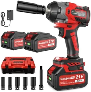 SundpeyPRO Cordless Impact Wrench 800N·m(600Ft-lbs) - 21V 1/2 Inch Brushless Electric Impact Driver with 2 * 4.0Ah Batteries - 2800RPM High Torque Cordless Impact Gun for Lug Nuts with Sockets & Case