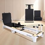 JOYRIDER Pilates Reformer Machine, Foldable Pilates Equipment for Home Workout with Reformer Accessories,Pilates Box, Padded Jump Board-Up to 480 lbs Weight Capacity (Black)