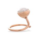 PeenZone Rose Gold 92.5-925 Sterling Silver Round Shape Pearl Moti Cup Setting Nose Pin Stud For Women Girls