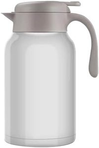 Luvan 2L Thermal Coffee Carafes,304 18/10 Stainless Steel Double Walled Vacuum Insulated Coffee Carafe Jugs with Press Button Top 12+ Hrs Heat&24+ Hrs Cold Retention,for Coffee,Tea,Beverage-White