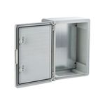 Plastim IP65 Lockable Electrical Enclosure Large Plastic Weatherproof Wall Mounted Metal Internal Back Plate 250x350x150mm
