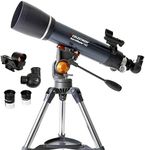 Celestron - AstroMaster 102AZ Refractor Telescope - Refractor Telescope for Beginners - Fully-Coated Glass Optics - Adjustable-Height Tripod - Bonus Astronomy Software Package