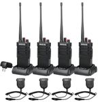 Retevis RT29 Two Way Radio Long Range,High Power Heavy Duty 2 Way Radios,Rugged Walkie Talkies Long Range with Waterproof Speaker Mic 3200mAh Battery for Business Commercial School Security(4 Pack)