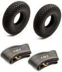 2x Tyre & Innertube 4.00-5 Black Diamond Block Tread Mobility Scooter 5 Inch