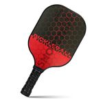 Shopster Lightweight Fiberglass Pickleball Paddle with Polypropylene Honeycomb Core & Anti-Slip Sweat Comfortable Grip for Men Women, Single Racket - Black