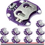 DAOKAI 10PCS Lilypad Coin Cell Battery Holder CR2032 with Small Toggle Switches Battery Mount Module without Battery for Arduino, with 24AWG Cable