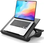 Adjustable Lap Desk - HUANUO 8 Adjustable Angles & Dual Cushions Laptop Stand Fits Up to 15.6In for Car Laptop Desk, Work Table, Lap Writing Board & Drawing Desk on Sofa or Bed (Black)