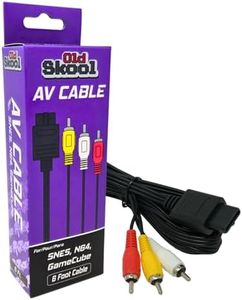 Old Skool AV Cable Compatible with Gamecube Compatible with Nintendo 64, N64 Compatible with Super Nintendo (Bulk Packaging)