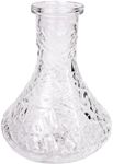 Hookah Glass Base Surface with Rhombus Pattern Suitable for Alpha Modle X Simple M and Most Hookah Stem Connections, Opening Diameter 1.4inches (Small White)