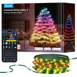 Govee Christmas Lights 2, 164FT 500LEDs RGBWIC LED String Lights for Christmas Decor, Smart Indoor Outdoor Christmas Tree Lights with Shape Mapping Function, 130+ Scene Modes, APP Control, Green Wire