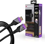 Monster 6ft High Speed 4K Hdr Hdmi Cable with Built-in Purple Led Light, Gaming, Video, and Computer