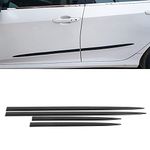 Tbest Car Door Protection Strip Molding,Dent Prevent Car Door Protector Body Side Molding 4Pcs Body Side Trim Waterproof Bright Black Universal Door Protector Auto Modification