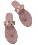 Fashion Sandal for Girls and Women | Flat Sandal for women & Girls | Stylish Sandal for Women & Girls (Peach, UK Footwear Size System, Adult, Women, Numeric, Medium, 7)