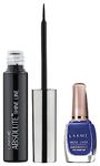 LAKMÉ Absolute Shine Liquid Matte Eye Liner, Black, 4.5Ml And Lakme Insta Eye Liner, Blue, 9 Ml